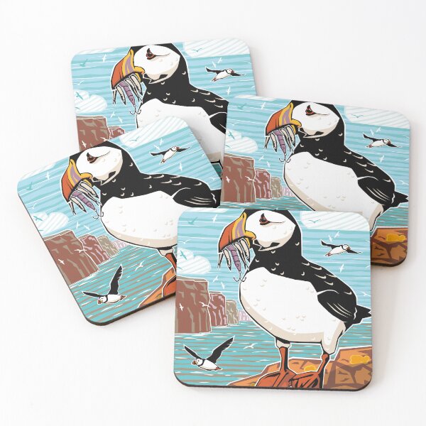 Item preview, Hooked on Puffins Illustration designed and sold by Hadrianwild.