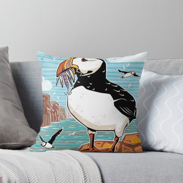 Item preview, Hooked on Puffins Illustration designed and sold by Hadrianwild.