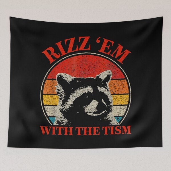 Item preview, Rizz Em With The Tism Retro Vintage Raccoon designed and sold by LeoVargasVelha.