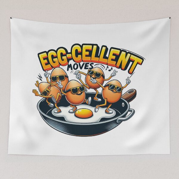Item preview, Egg-Cellent Moves - Fun Dancing Eggs Cartoon Design designed and sold by HAFIZ-DP.