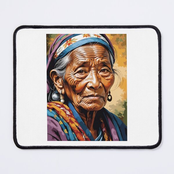 Item preview, Old Nepalese Tibetan Woman Portrait designed and sold by Places On Earth.