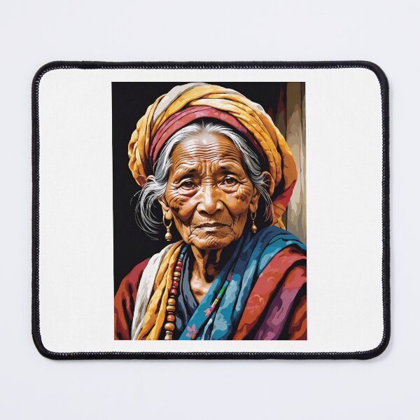 Item preview, Old Nepali Tibetan Woman Portrait designed and sold by Places On Earth.