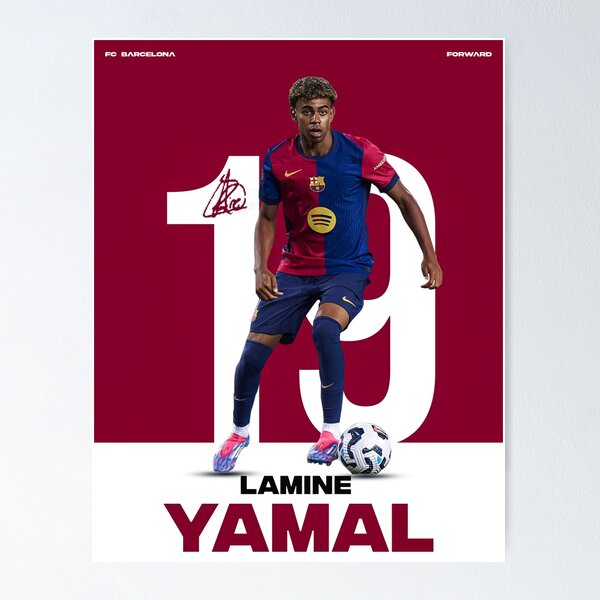 Item preview, Lamine Yamal minimalist poster designed and sold by s8mePrints.