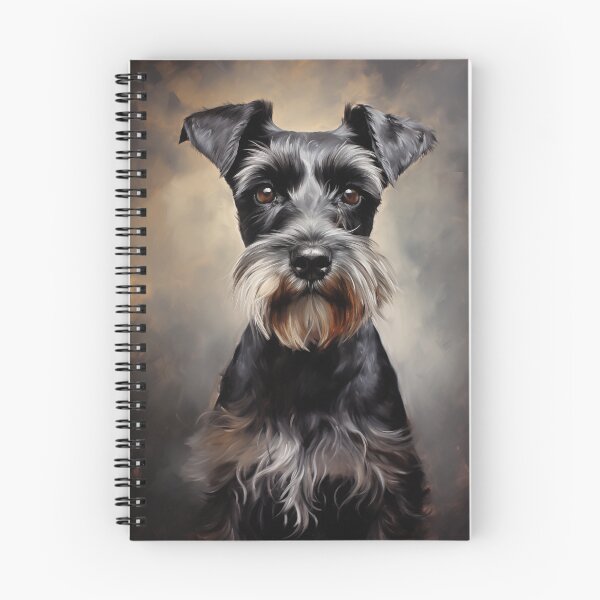Item preview, Blackand silver Miniature Schnauzer Portrait designed and sold by PetsArt.
