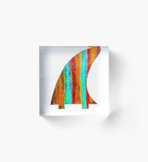 Salty Surf fin Acrylic Block