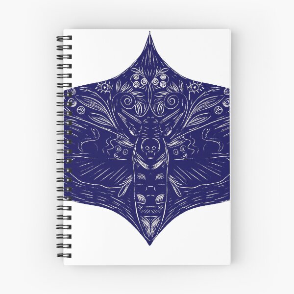 Item preview, Dark Vintage Witchy Gothic Death Moth on Blue designed and sold by aneladesigns.