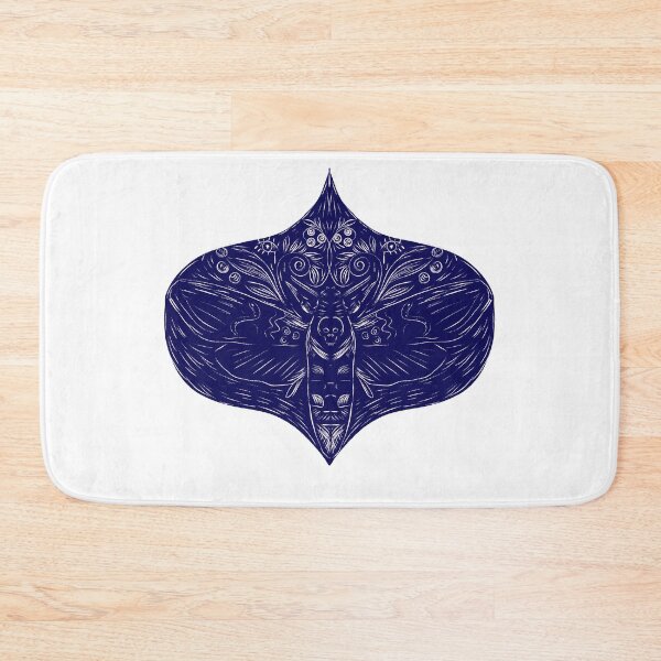 Item preview, Dark Vintage Witchy Gothic Death Moth on Blue designed and sold by aneladesigns.
