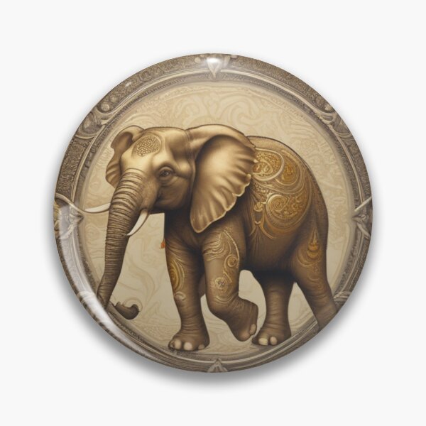 Item preview, Elephant with golden flowers designed and sold by Artchara..