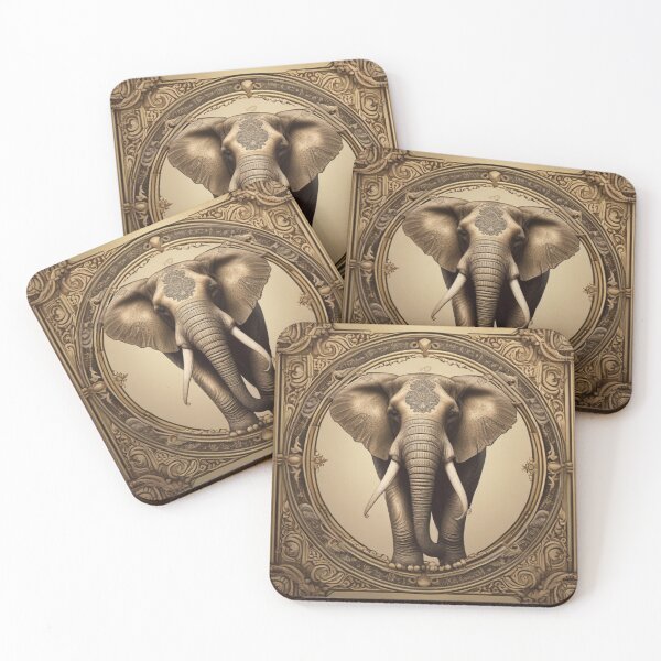 Item preview, Elephant with beautiful golden flowers designed and sold by Artchara..