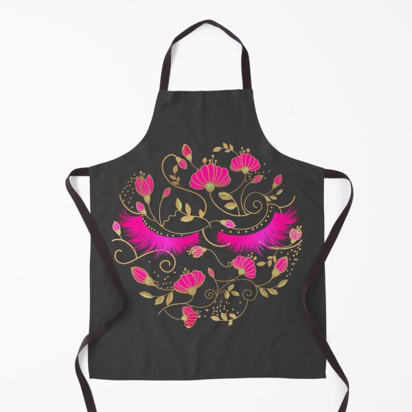 Item preview, Beauty eyelashes hot pink floral design, feminine girly illustration designed and sold by GinyHappyLogo.