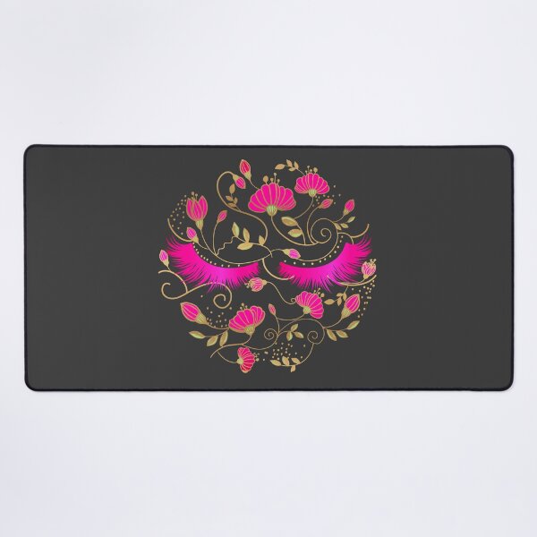 Item preview, Beauty eyelashes hot pink floral design, feminine girly illustration designed and sold by GinyHappyLogo.