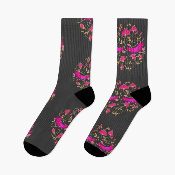 Item preview, Beauty eyelashes hot pink floral design, feminine girly illustration designed and sold by GinyHappyLogo.