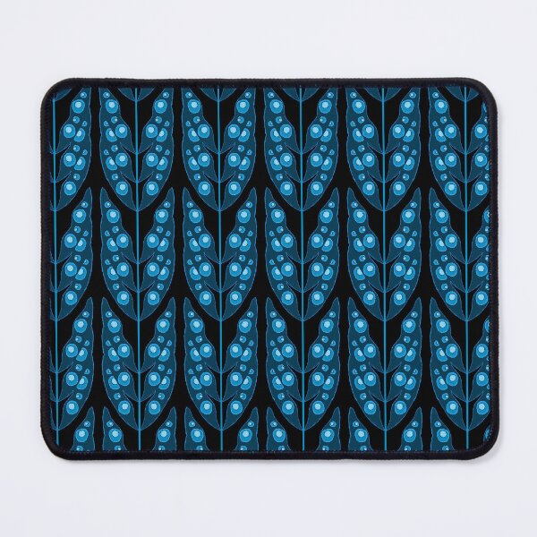 Item preview, Surreal Leaves, Blue on black background designed and sold by Alex Blud.