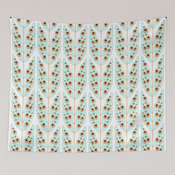 Item preview, Surreal Leaves, Turquoise on white background designed and sold by Alex  Blud.