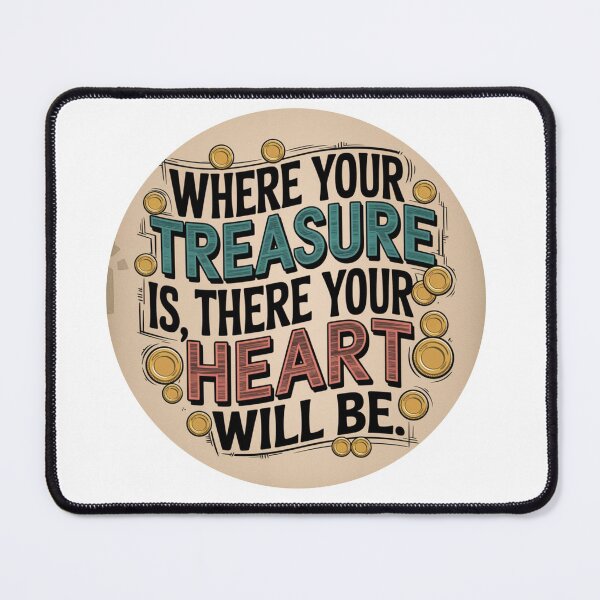 Item preview, "Where your treasure is, there your heart will be." designed and sold by Mcs Christianlifestyle.