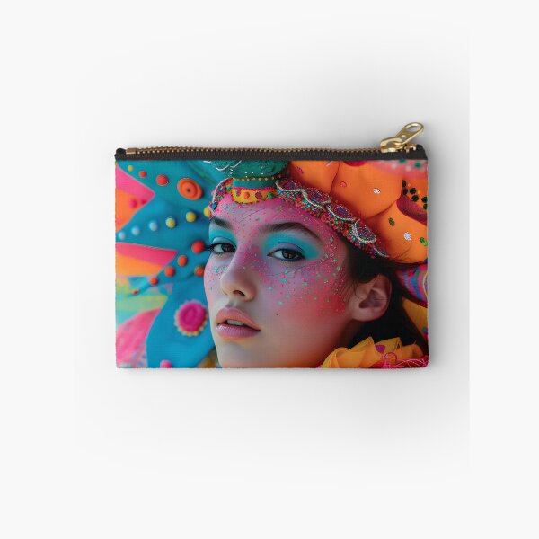 Item preview, Colorful woman in vibrant headdress and face art. designed and sold by Artessie.