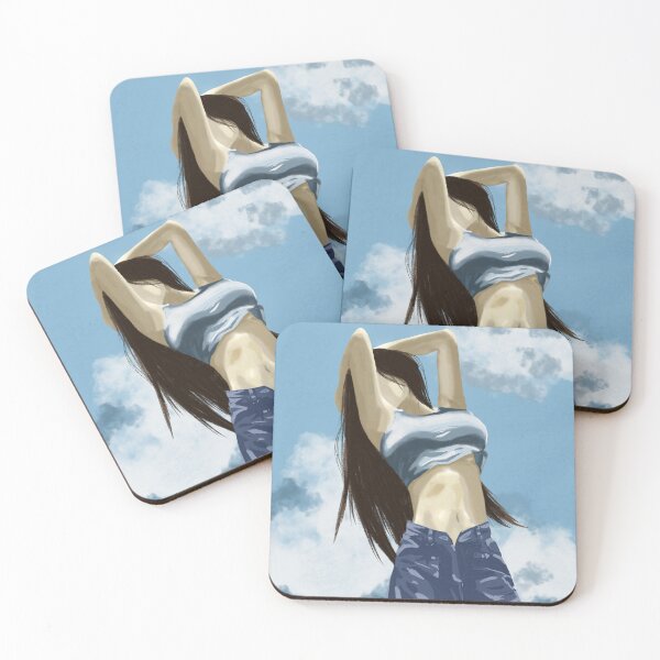 Item preview, Freedom Under the Sky - Minimalist Art of a Woman in a Relaxed Pose designed and sold by ALUADI.