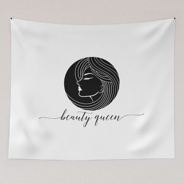 Item preview, Beauty Queen, black and white elegant lady woman illustration designed and sold by GinyHappyLogo.