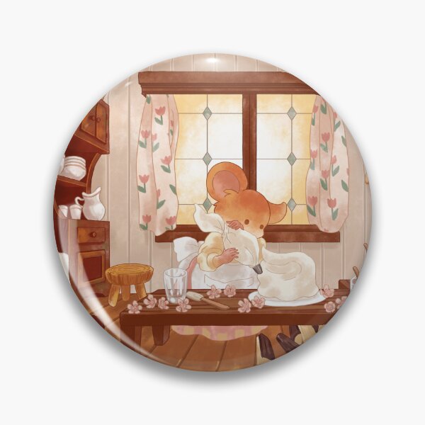 Item preview, Cottagecore Mouse Making a Cake Inside a Cozy Cottage designed and sold by Jieul.