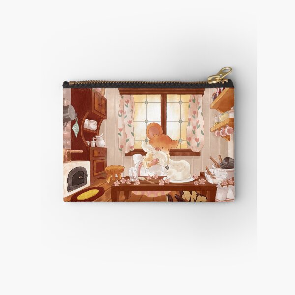 Item preview, Cottagecore Mouse Making a Cake Inside a Cozy Cottage designed and sold by Jieul.