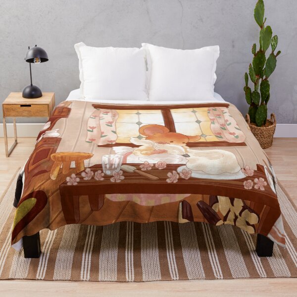 Item preview, Cottagecore Mouse Making a Cake Inside a Cozy Cottage designed and sold by Jieul.
