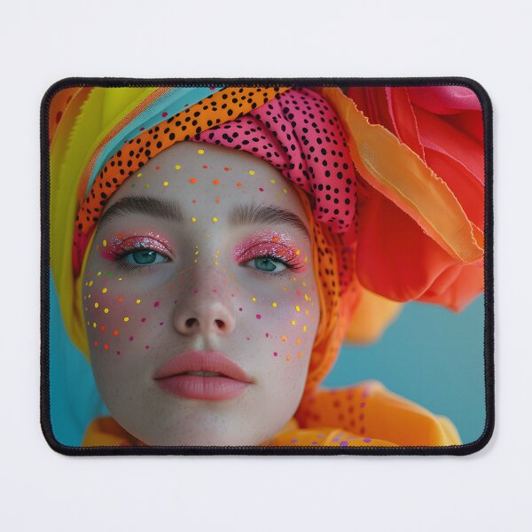 Item preview, Colorful woman in vibrant headdress and face art. designed and sold by Artessie.