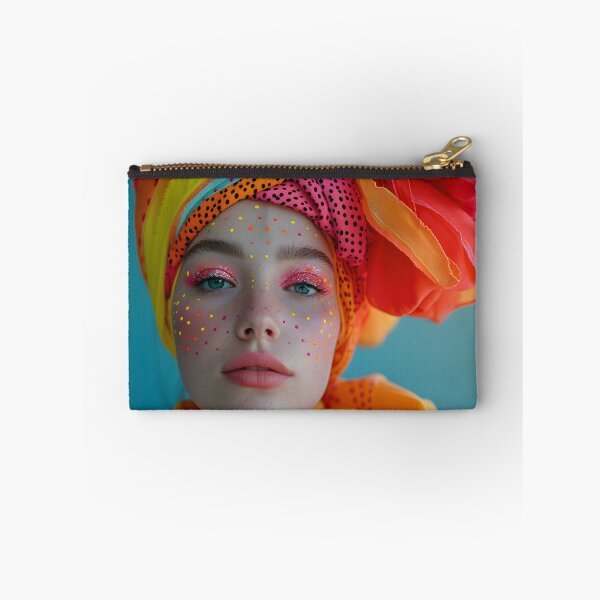 Item preview, Colorful woman in vibrant headdress and face art. designed and sold by Artessie.