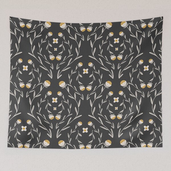 Item preview, Cottage Romantic Damask Floral Charcoal designed and sold by susycosta.