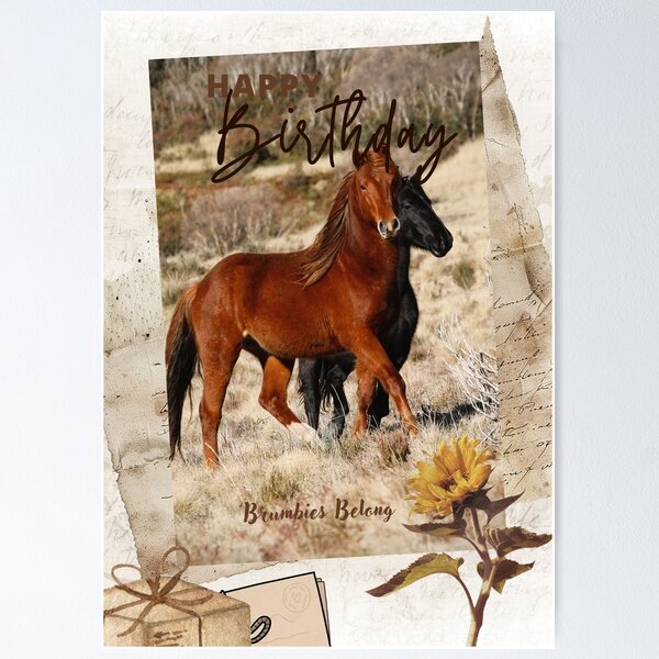 Item preview, Wild Brumby Birthday Card designed and sold by DiamondR.