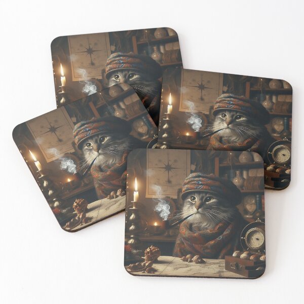 Item preview,  Professor Cat in a Dimly Lit Captain's Cabin designed and sold by Michaelragheb.