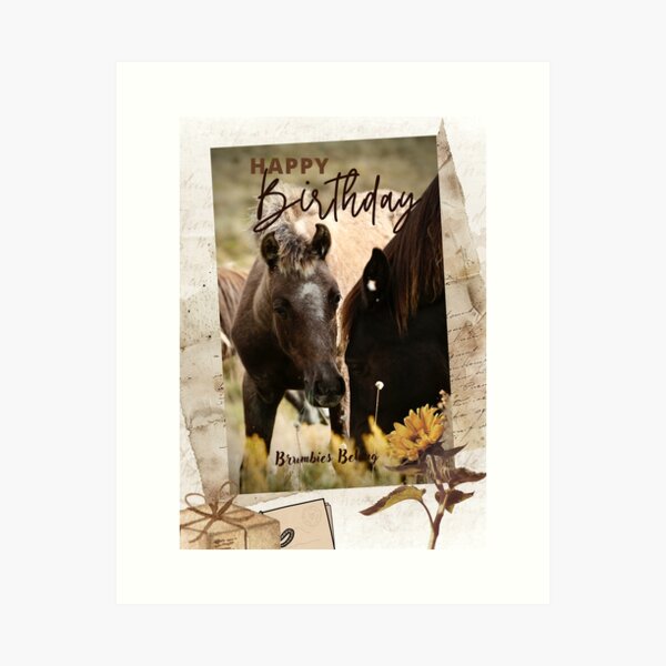 Item preview, Wild Palomino Brumby Filly Birthday Card designed and sold by DiamondR.