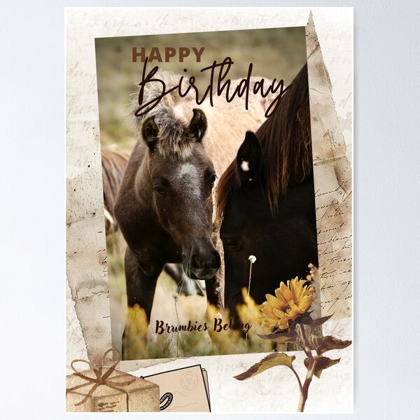 Item preview, Wild Palomino Brumby Filly Birthday Card designed and sold by DiamondR.