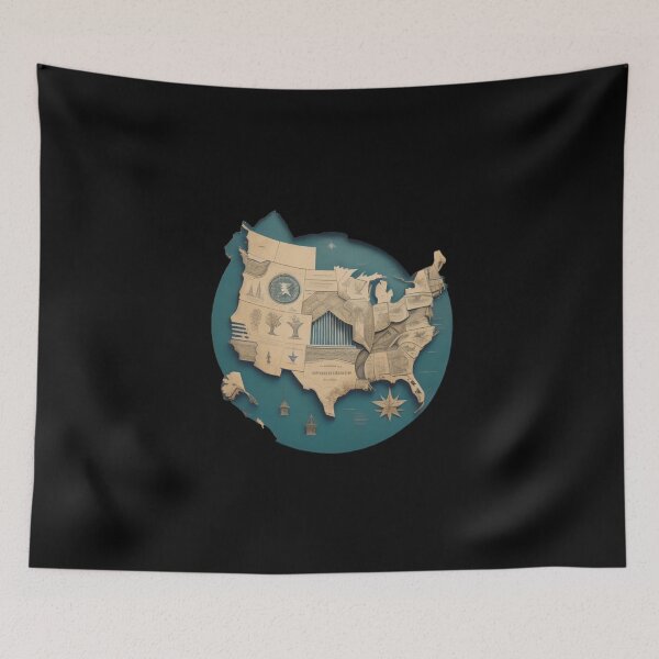 Item preview, Texas Map - Futuristic vision  designed and sold by I-TimeCrafted.