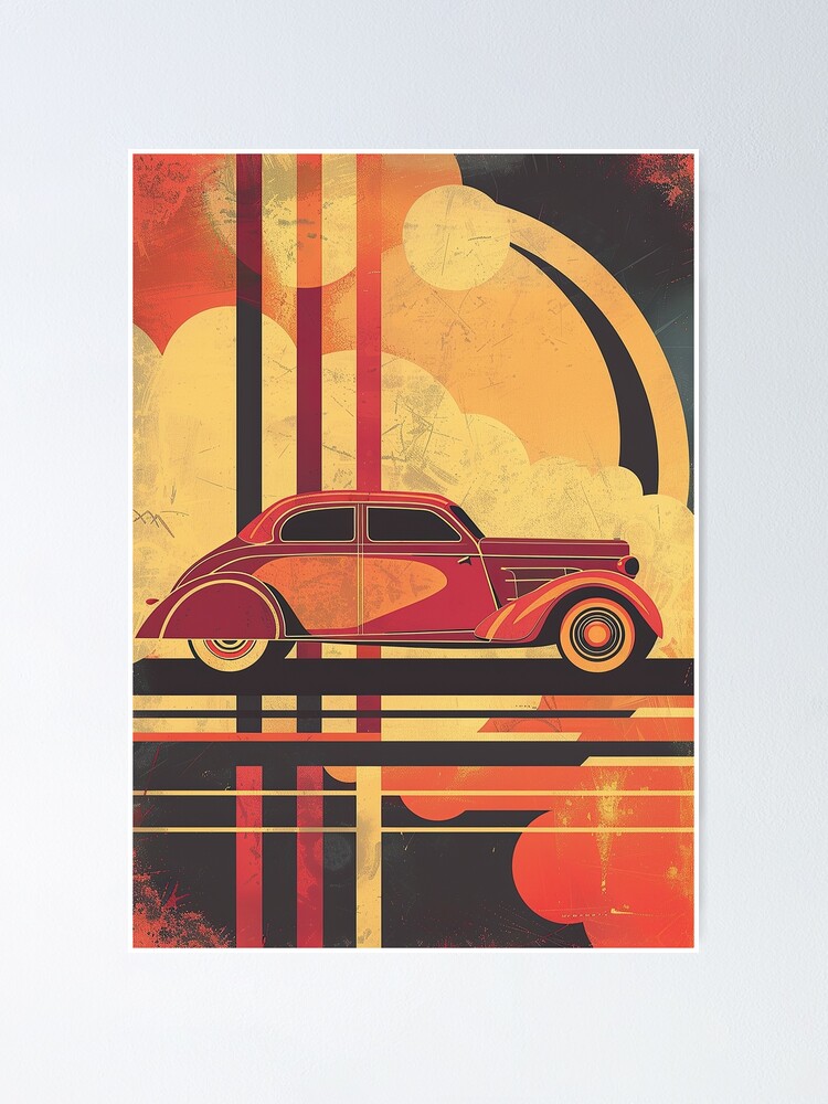 クラシックカーアート A4・フレーム付き】インテリアアートポスター クラシックカーシリーズ