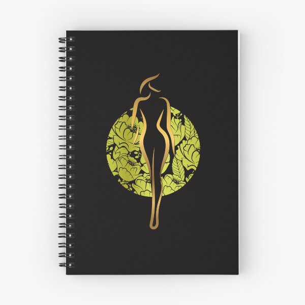 Item preview, Beauty Aesthetics, woman body silhouette, gold green floral lady, beautiful woman designed and sold by GinyHappyLogo.