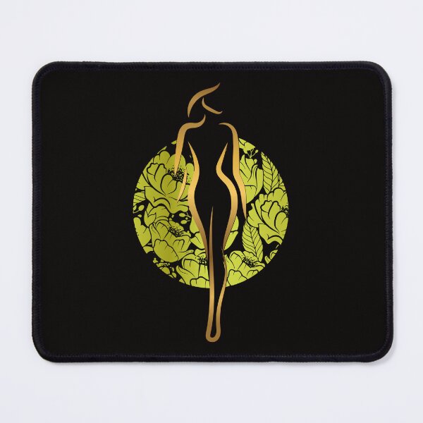 Item preview, Beauty Aesthetics, woman body silhouette, gold green floral lady, beautiful woman designed and sold by GinyHappyLogo.
