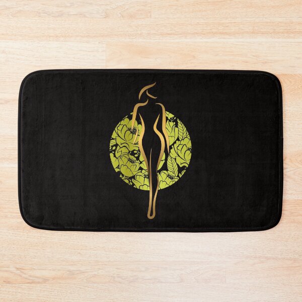Item preview, Beauty Aesthetics, woman body silhouette, gold green floral lady, beautiful woman designed and sold by GinyHappyLogo.