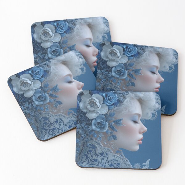 Item preview, Elegant woman with floral headpiece with intricate lace detailing designed and sold by Artessie.