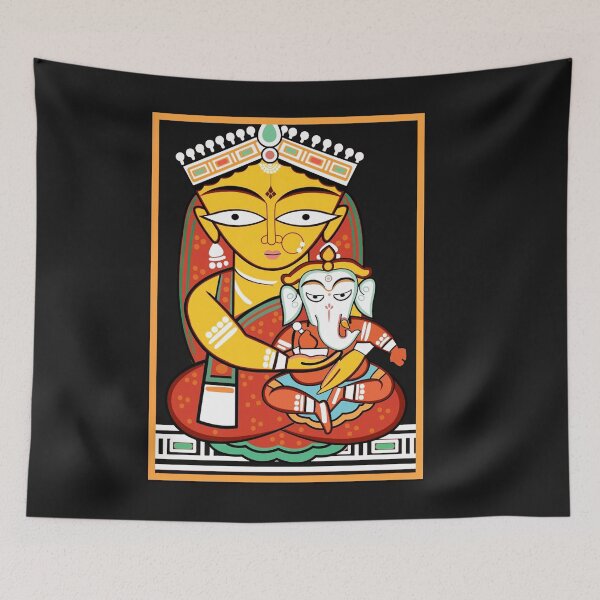 Artikelvorschau, DURGA MIT GANESHA entworfen und verkauft von GraphicoGear.