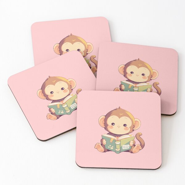 Item preview, Cute Bookish Monkey designed and sold by RetroPrints.