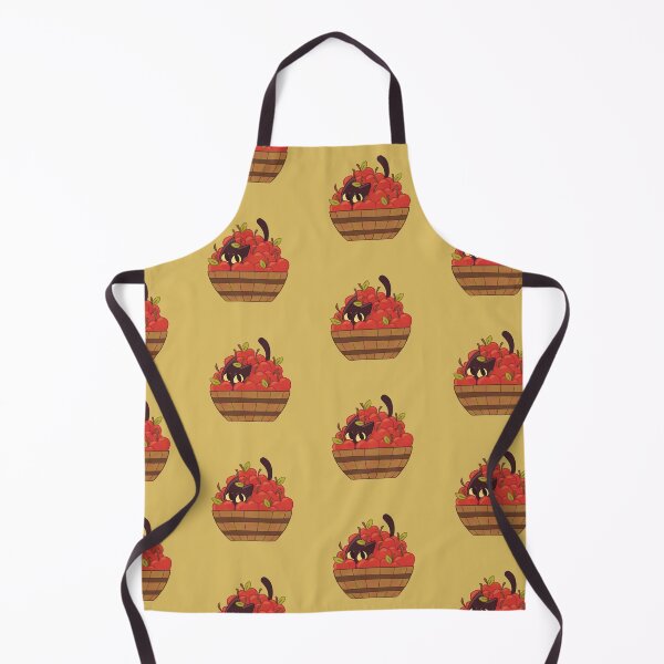 Item preview, Black cat in a bucket of apples designed and sold by Bronwyn Coleman.