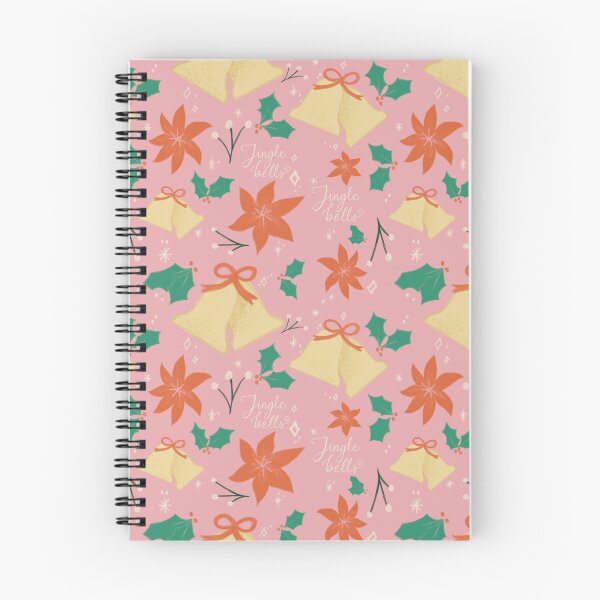Aperçu de l'œuvre Motif Jingle Bells sur fond rose créée et vendue par abi bryan design.