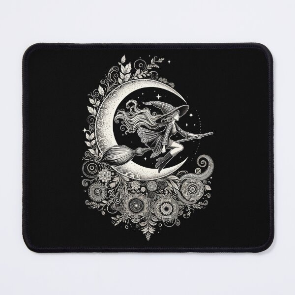 Item preview, Steampunk Halloween Witch on a Broomstick Crescent Moon designed and sold by nicksuefonze.