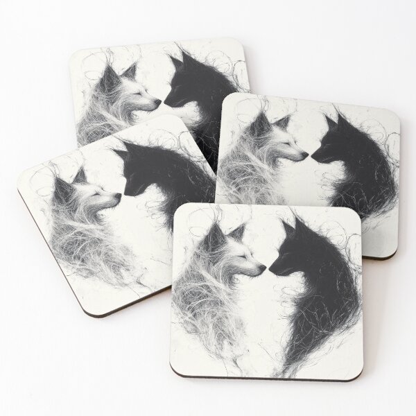 Item preview, Two dogs face to face, black and white minimalist designed and sold by RiriCoShop.