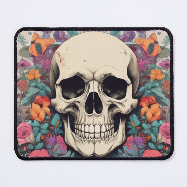 Item preview, skull with flowers designed and sold by diulid.