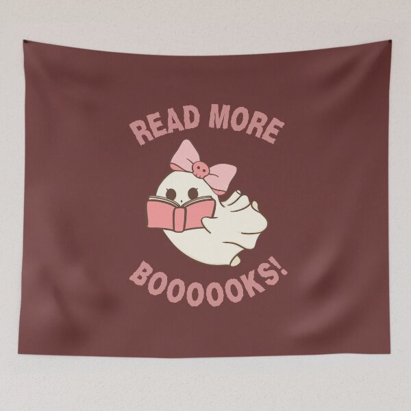 Item preview, Bookish Halloween Ghost Reading Pink designed and sold by MomentumCloset.