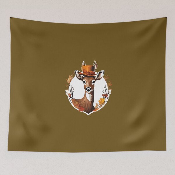 Item preview, Deer in a Hat, funny, gifts, hat, Deer, Autumn,  designed and sold by Ewelina  Niemiec.