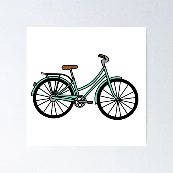 Item preview, Bicycle Illustration - Soft Teal Bicycle designed and sold by MrsCreative1.