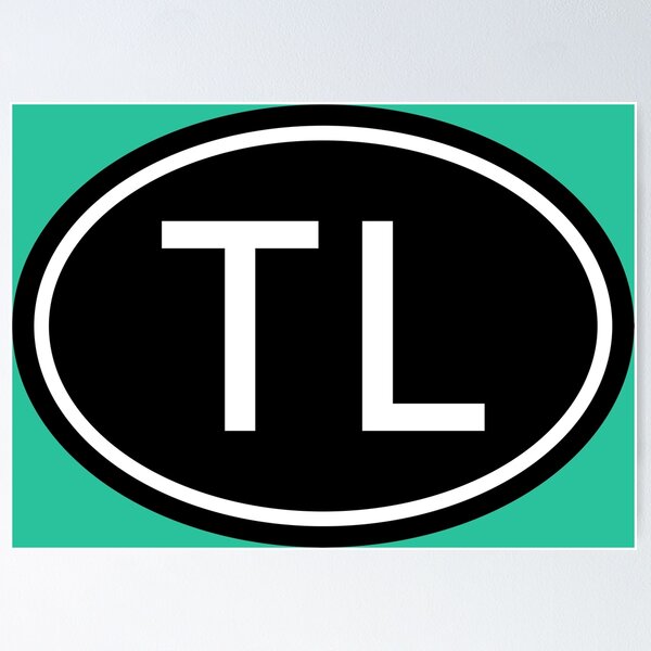 Item preview, TL Initials Monogram Oval White Letters designed and sold by Jeallan Designs.