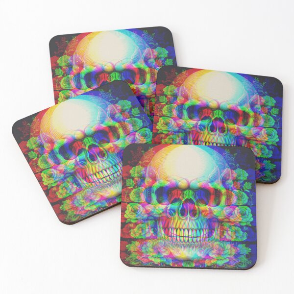 Item preview, psychedelic skull designed and sold by diulid.